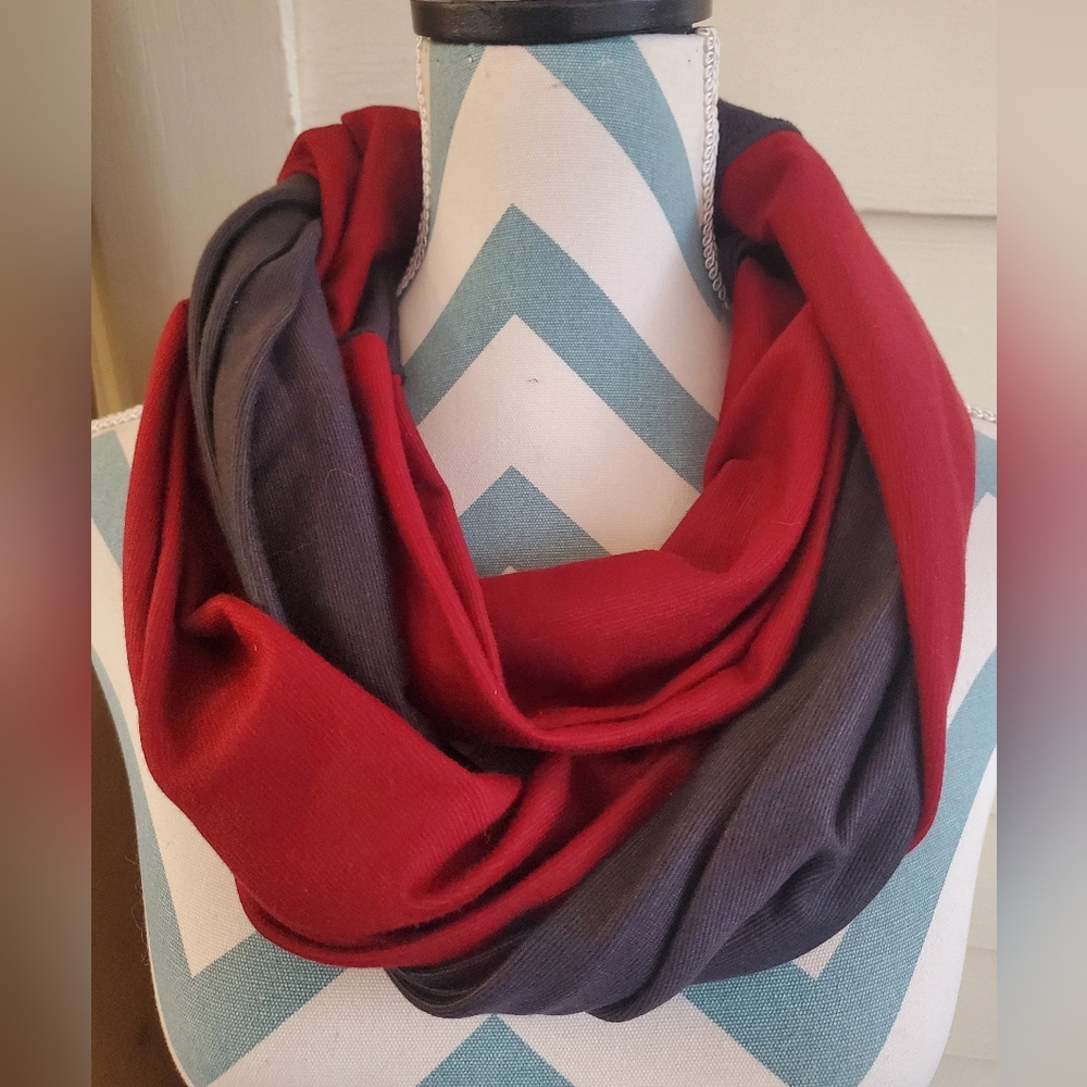 Handmade two-toned infinity circular scarf
